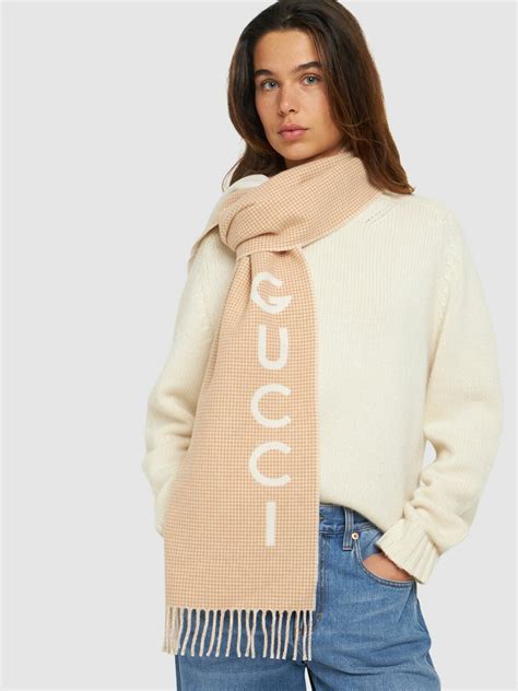 gucci wool cashmere scarf|original gucci silk scarf.